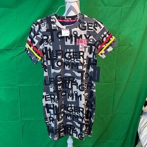 Tommy Hilfiger Black and Gray Graphic Dress